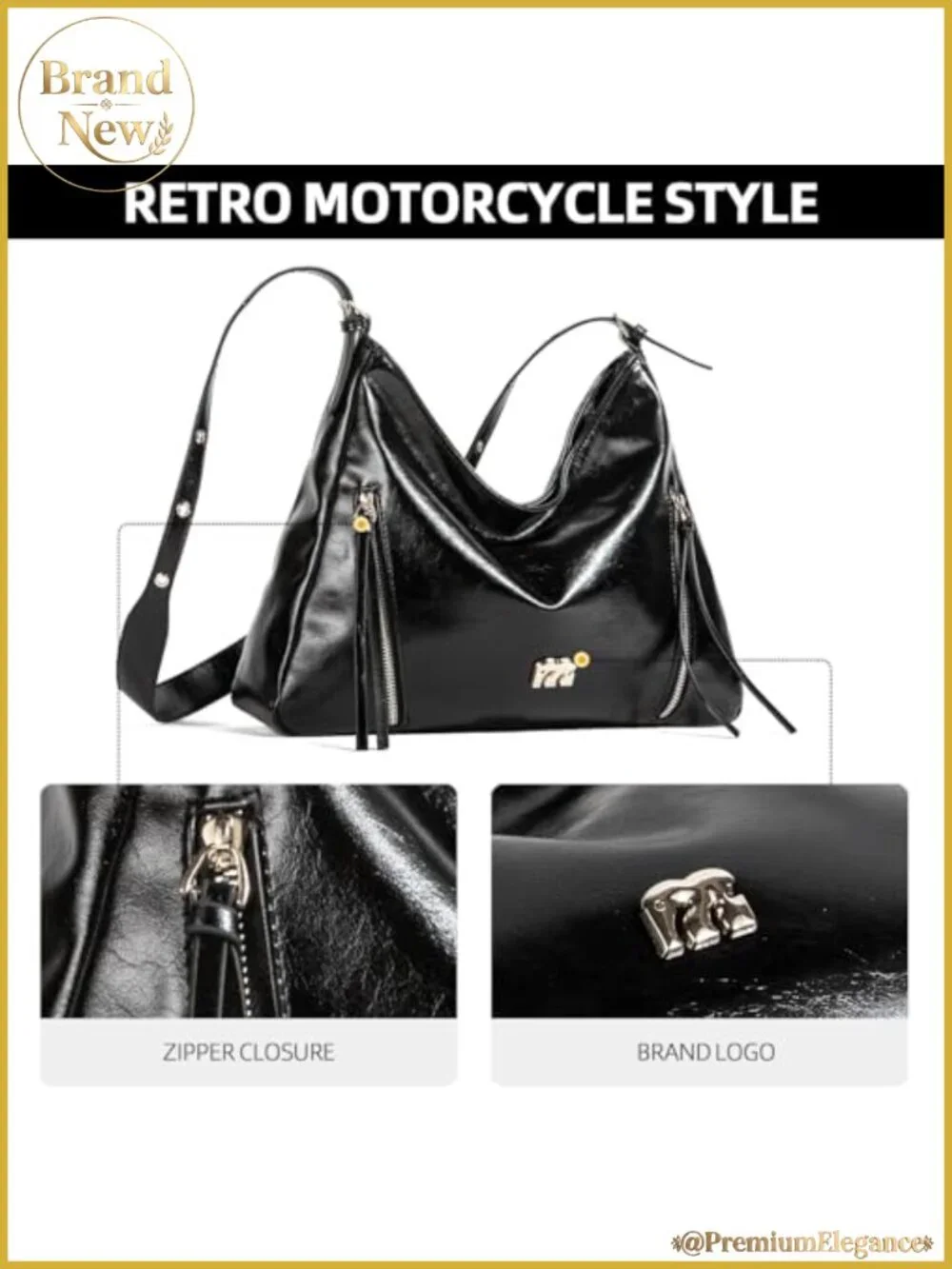Vintage Style Faux Leather Hobo Shoulder Bag Large Capacity Crossbody